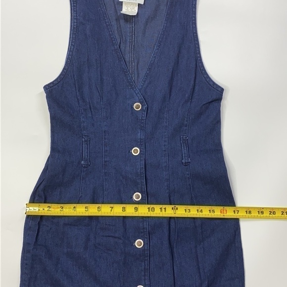 Christopher & Banks Denim Button Front Long Sleeveless Dress - Picture 10 of 14